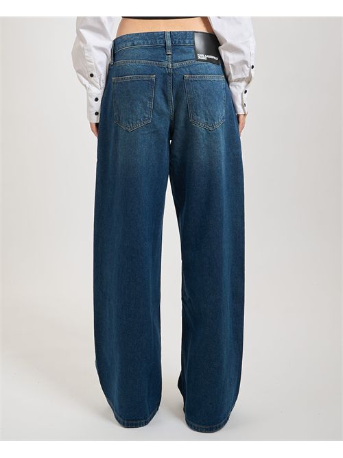 Jeans larghi Karl Lagerfeld donna a vita bassa KARL LAGERFELD | A3W100791YN